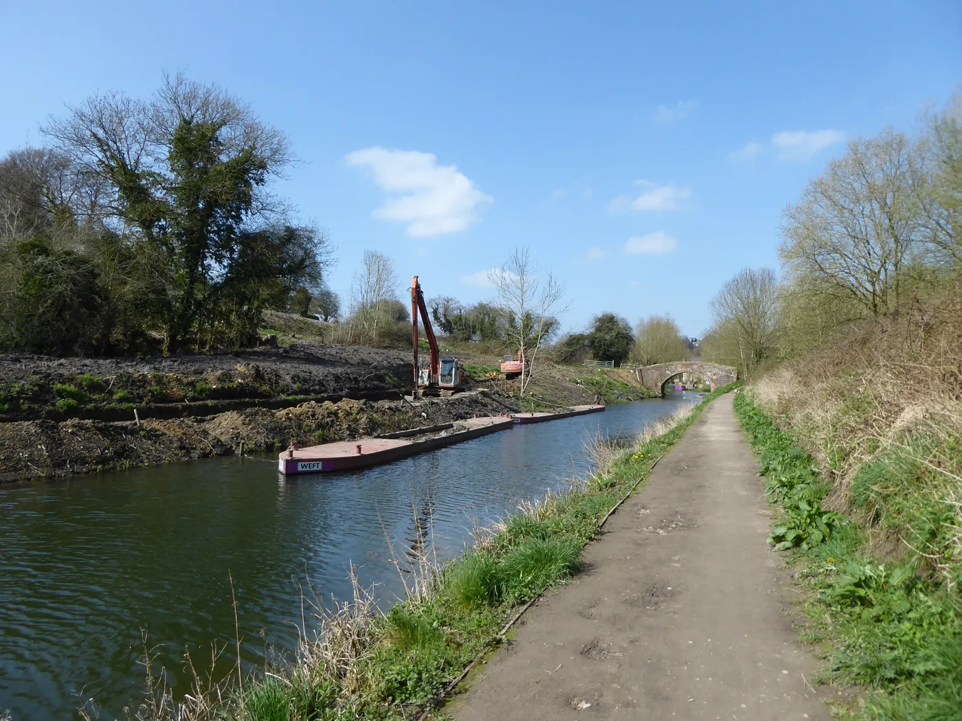 Earlier restoration work on the Stroudwater Navigation south of Stanton's Bridge. The Missing Mile dig at Eastington is a separate stretch of the same canal