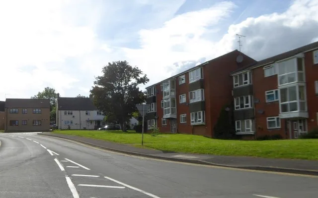Houses and flats in Manor Avenue, Lower Cam, photographed in 2018. The picture shows existing housing in Cam, not the Glebelands site