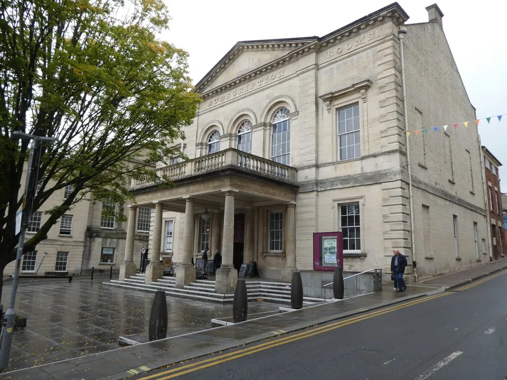 The Subscription Rooms on George Street, Stroud, the festival's main venue and box office