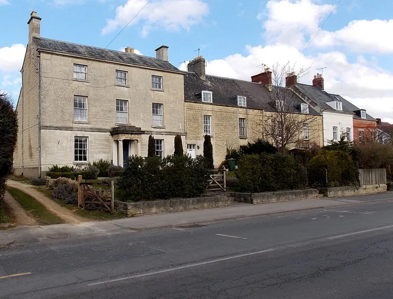 Cotswold stone houses on Cainscross Road, Stroud